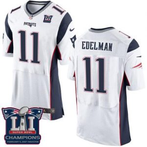 Nike Patriots #11 Julian Edelman White Super Bowl LI Champions Men's Stitched NFL New Elite Jersey