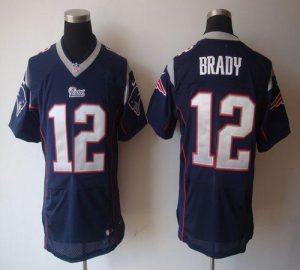 Nike Patriots #12 Tom Brady Navy Blue Team Color Men's Embroidered NFL Elite Jersey