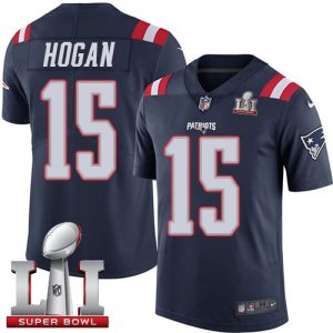 Nike Patriots #15 Chris Hogan Navy Blue Super Bowl LI 51 Men's Stitched NFL Limited Rush Jersey