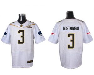 Nike Patriots #3 Stephen Gostkowski White 2016 Pro Bowl Men's Stitched NFL Elite Jersey