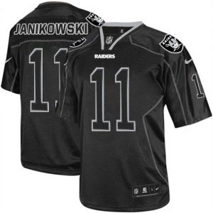 Nike Raiders #11 Sebastian Janikowski Lights Out Black Men's Embroidered NFL Elite Jersey