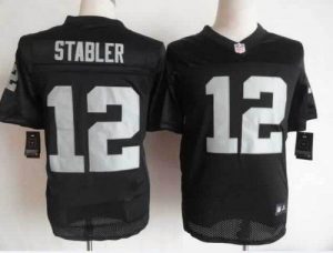 Nike Raiders #12 Kenny Stabler Black Team Color Men's Embroidered NFL Elite Jersey