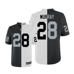 Nike Raiders #28 Latavius Murray White Black Men's Stitched NFL Elite Split Jersey