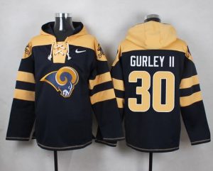 Nike Rams #30 Todd Gurley II Navy Blue Player Pullover NFL Hoodie