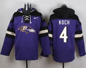 Nike Ravens #4 Sam Koch Purple Player Pullover NFL Hoodie