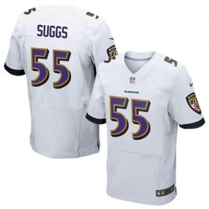 Nike Ravens #55 Terrell Suggs White Men's Stitched NFL New Elite Jersey