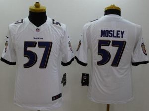 Nike Ravens #57 C.J. Mosley White Youth Stitched NFL New Limited Jersey