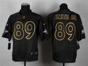 Nike Ravens #89 Steve Smith Sr Black Gold No. Fashion Men's Stitched NFL Elite Jersey