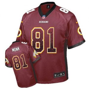 Nike Redskins #81 Art Monk Burgundy Red Team Color Men's Embroidered NFL Elite Drift Fashion Jersey