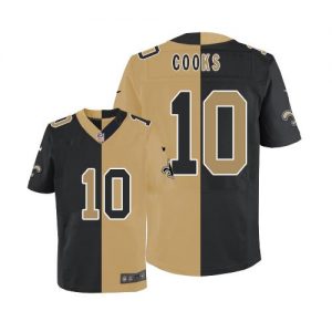 Nike Saints #10 Brandin Cooks Black Gold Men's Stitched NFL Elite Split Jersey