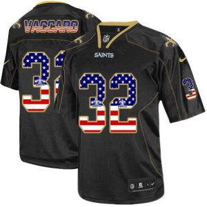 Nike Saints #32 Kenny Vaccaro Black Men's Stitched NFL Elite USA Flag Fashion Jersey