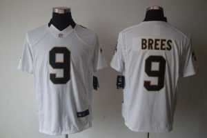 Nike Saints #9 Drew Brees White Men's Embroidered NFL Limited Jersey