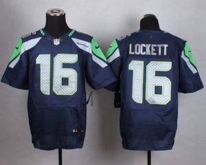 Nike Seahawks #16 Tyler Lockett Steel Blue Team Color Men's Stitched NFL Elite Jersey