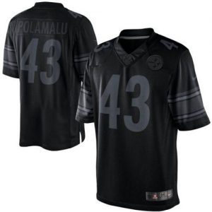 Nike Steelers #43 Troy Polamalu Black Men's Embroidered NFL Drenched Limited Jersey