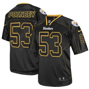 Nike Steelers #53 Maurkice Pouncey Lights Out Black Men's Embroidered NFL Elite Jersey