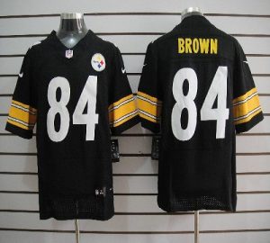 Nike Steelers #84 Antonio Brown Black Team Color Men's Embroidered NFL Elite Jersey