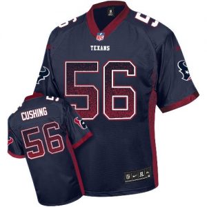 Nike Texans #56 Brian Cushing Navy Blue Team Color Men's Embroidered NFL Elite Drift Fashion Jersey