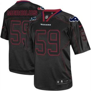 Nike Texans #59 Whitney Mercilus Lights Out Black Men's Embroidered NFL Elite Jersey