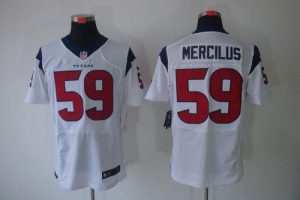 Nike Texans #59 Whitney Mercilus White Men's Embroidered NFL Elite Jersey