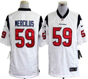 Nike Texans #59 Whitney Mercilus White Men's Embroidered NFL Game Jersey