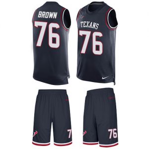 Nike Texans #76 Duane Brown Navy Blue Team Color Men's Stitched NFL Limited Tank Top Suit Jersey