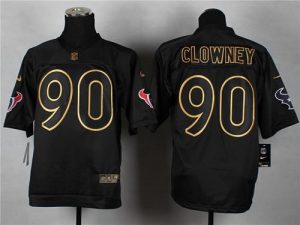 Nike Texans #90 Jadeveon Clowney Black Gold No. Fashion Men's Stitched NFL Elite Jersey