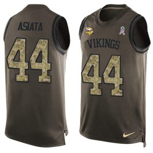 Nike Vikings #44 Matt Asiata Green Men's Stitched NFL Limited Salute To Service Tank Top Jersey