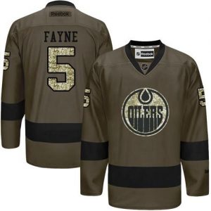 Oilers #5 Mark Fayne Green Salute to Service Stitched NHL Jersey