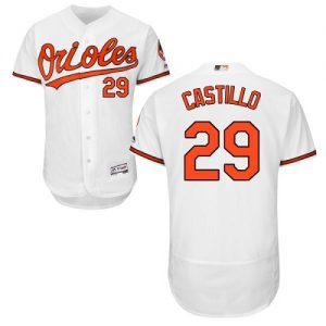 Orioles #29 Welington Castillo White Flexbase Authentic Collection Stitched MLB Jersey