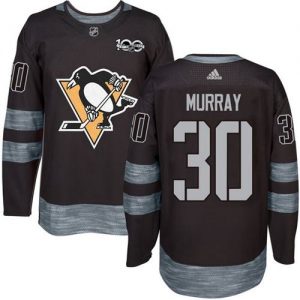 Penguins #30 Matt Murray Black 1917-2017 100th Anniversary Stitched NHL Jersey