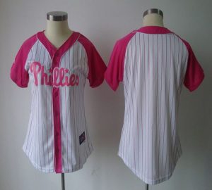 Phillies Blank White Pink Women's Splash Fashion Stitched MLB Jersey