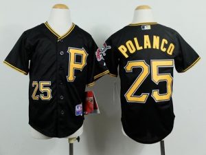 Pirates #25 Gregory Polanco Black Cool Base Stitched Youth MLB Jersey