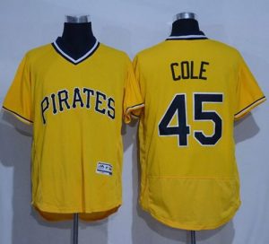 Pirates #45 Gerrit Cole Gold Flexbase Authentic Collection Cooperstown Stitched MLB Jersey