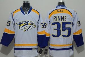 Predators #35 Pekka Rinne White Road Stitched NHL Jersey