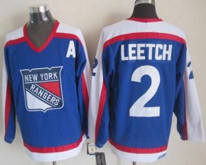 Rangers #2 Brian Leetch Blue White CCM Throwback Stitched NHL Jersey