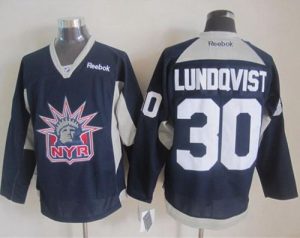 Rangers #30 Henrik Lundqvist Navy Blue Statue of Liberty Practice Stitched NHL Jersey