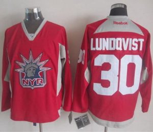 Rangers #30 Henrik Lundqvist Red Statue of Liberty Practice Stitched NHL Jersey