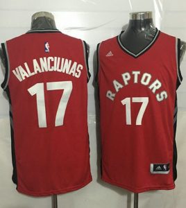 Raptors #17 Jonas Valanciunas Red Stitched NBA Jersey