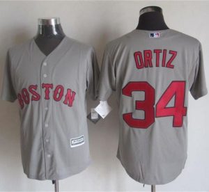 Red Sox #34 David Ortiz Grey New Cool Base Stitched MLB Jersey