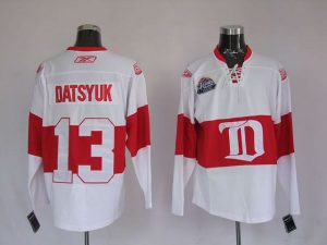 Red Wings #13 Pavel Datsyuk Embroidered White Winter Classic NHL Jersey