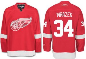 Red Wings #34 Petr Mrazek Red Stitched NHL Jersey