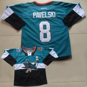 Sharks #8 Joe Pavelski Teal Black 2015 Stadium Series Stitched NHL Jersey