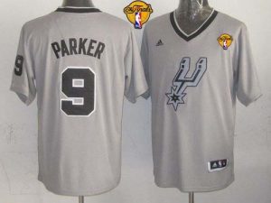 Spurs #9 Tony Parker Grey 2013 Christmas Day Swingman Finals Patch Stitched NBA Jersey