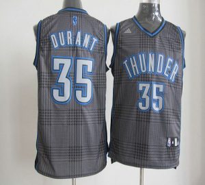 Thunder #35 Kevin Durant Black Rhythm Fashion Embroidered NBA Jersey