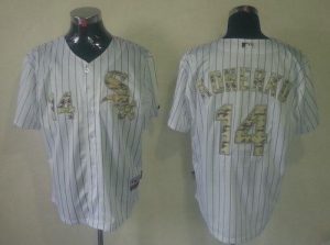 White Sox #14 Paul Konerko White USMC Cool Base Stitched MLB Jersey