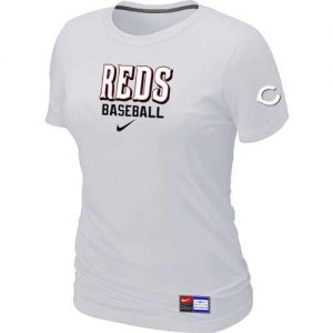 Women's Cincinnati Reds Nike Short Sleeve Practice MLB T-Shirts White