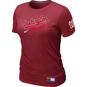 Women's MLB Washington Nationals Red Nike Short Sleeve Practice T-Shirt