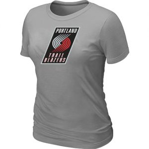 Women's NBA Portland Trail Blazers Big & Tall Primary Logo T-Shirt Light Grey