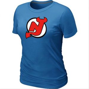 Women's NHL New Jersey Devils Big & Tall Logo T-Shirt Light Blue