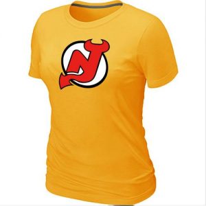 Women's NHL New Jersey Devils Big & Tall Logo T-Shirt Yellow